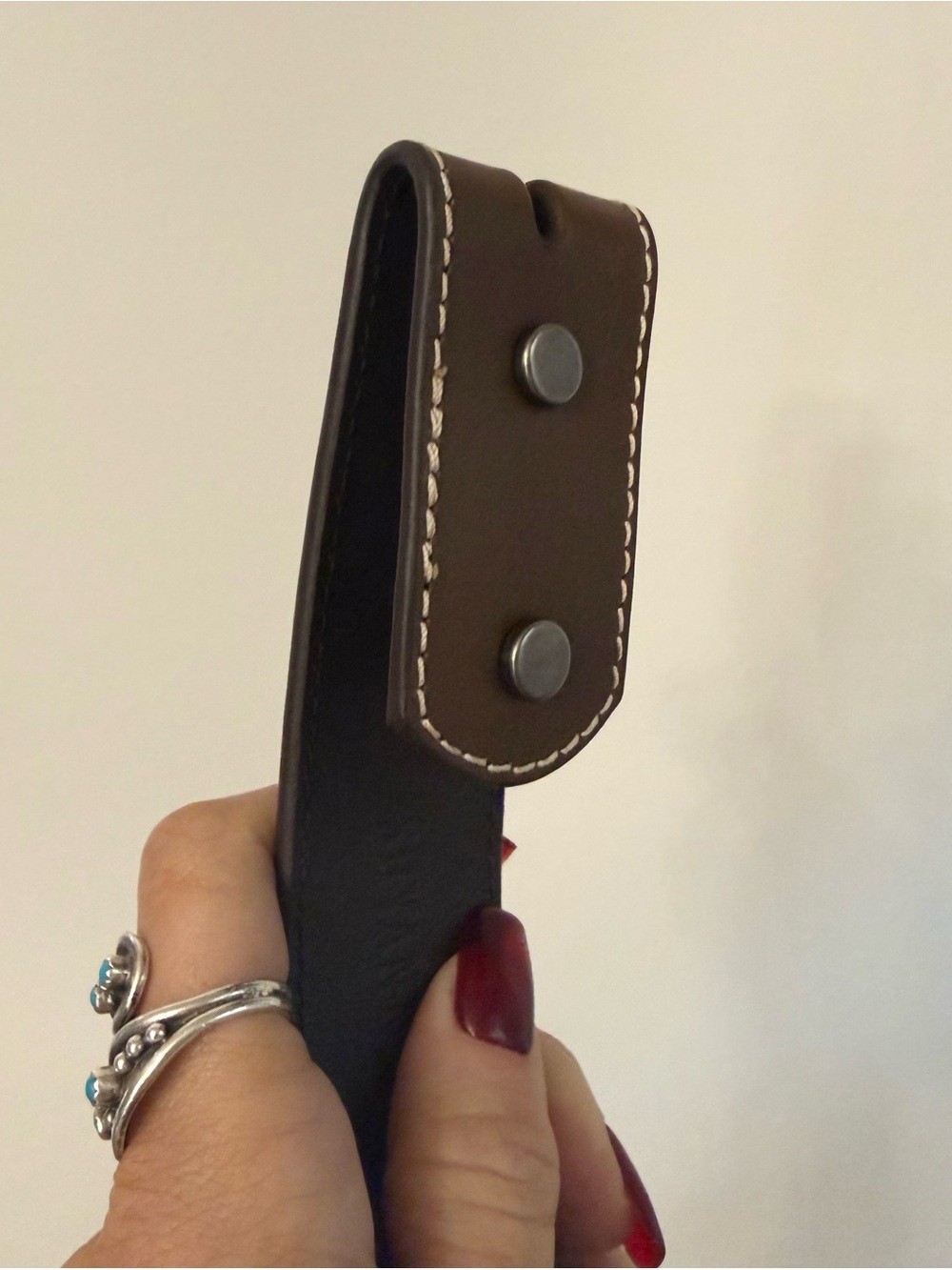 Shyanne Tooled Brown Genuine Leather Buckle Belt with Turquoise Inlay Western - Picture 2 of 7